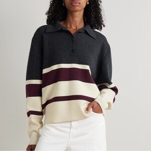 Rohe Wool & Cashmere Striped Polo Sweater